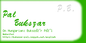 pal bukszar business card